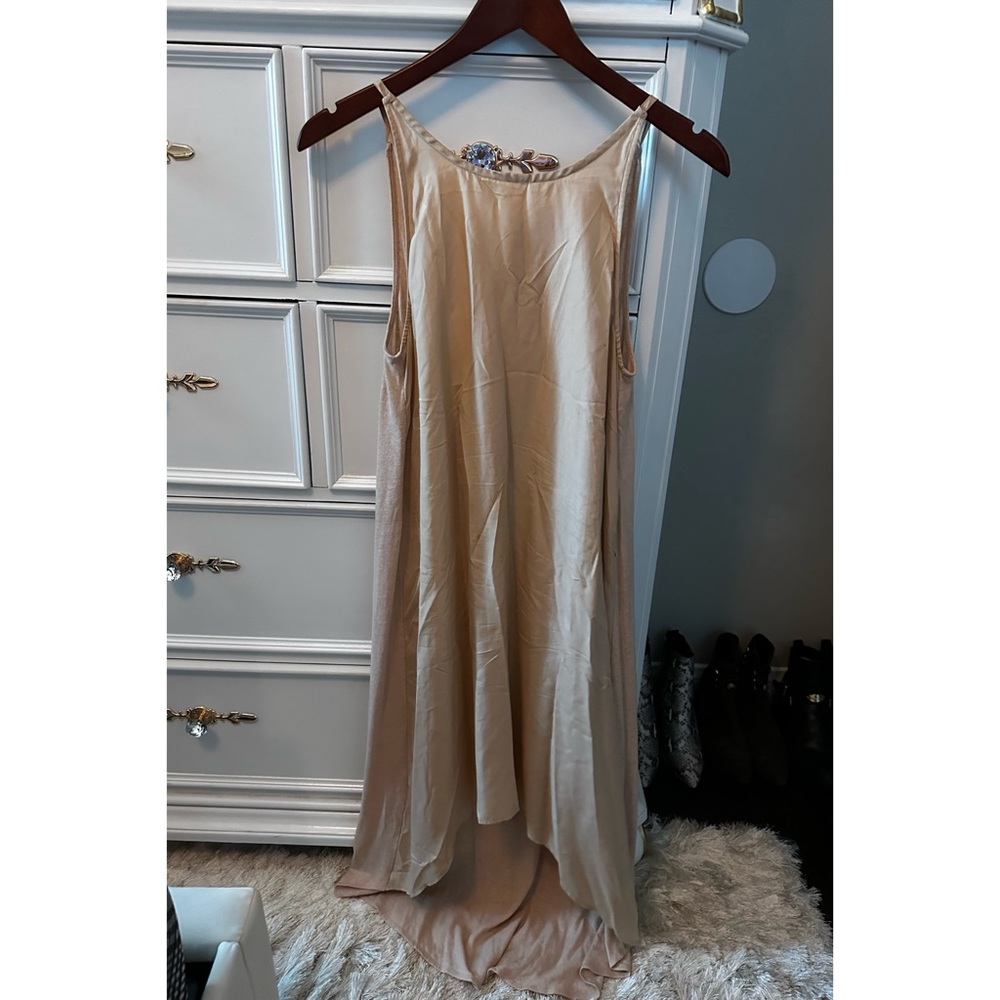 Blush Pink, Silk/Cotton/Linen, Ballet-core, High-Low Dress, Size Small